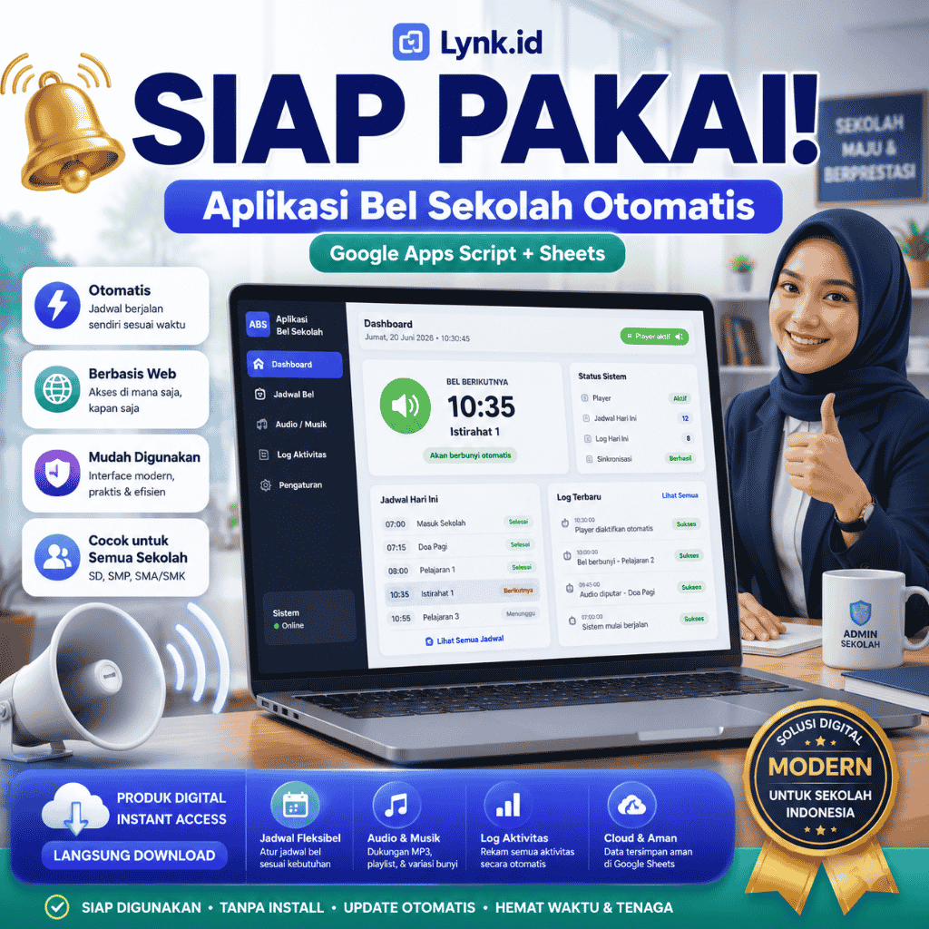 Cover manfaat Aplikasi Bell Sekolah untuk admin dan operator sekolah