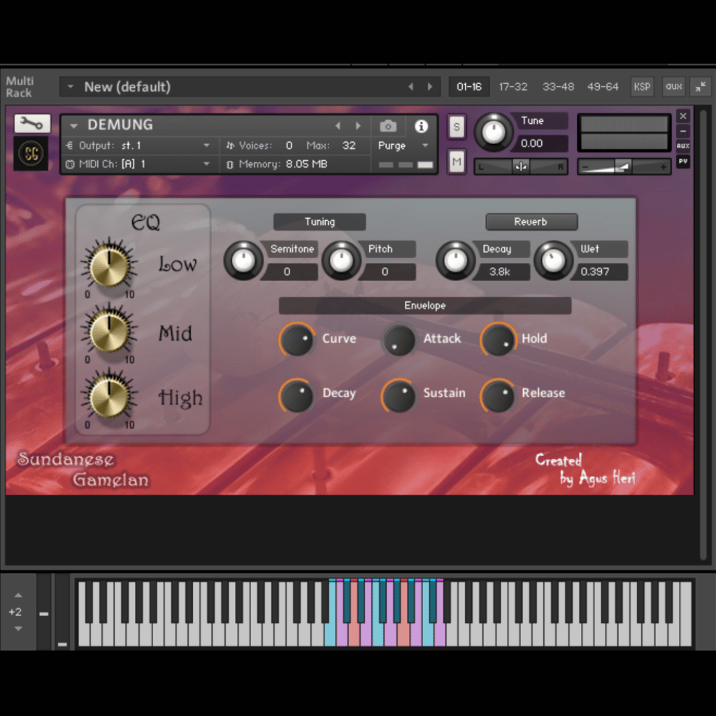 Screenshot tampilan detail fitur Sundanese Gamelan Kontakt Library